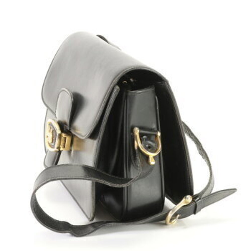 Celine Tote Bag Carriage Leather Shoulder Horse Black EFE - Picture 4 of 14